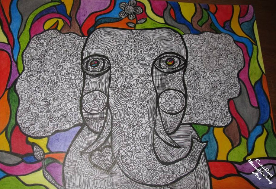 Elefante y Flor